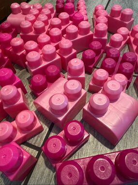 Pink Mega Bloks Building Block Set for Creative Play 40 piece assorted